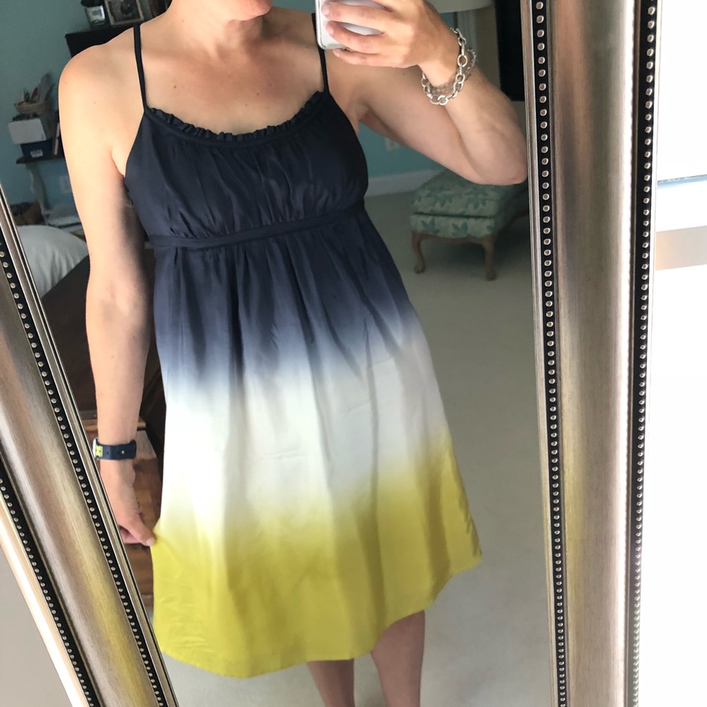 Navy, yellow hombre cute strappy sundress 8